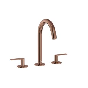 3-Hole Basin Mixer with Pipe Spout - Blush Gold PVD (Jaquar)