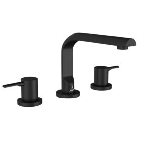 3-Hole Basin Mixer Round Spout - Black Matt (Jaquar)